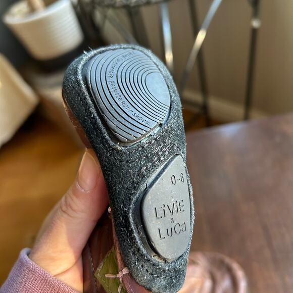 Livie and Luca 0-6 month leather shoes booties mushrooms - Picture 7 of 7